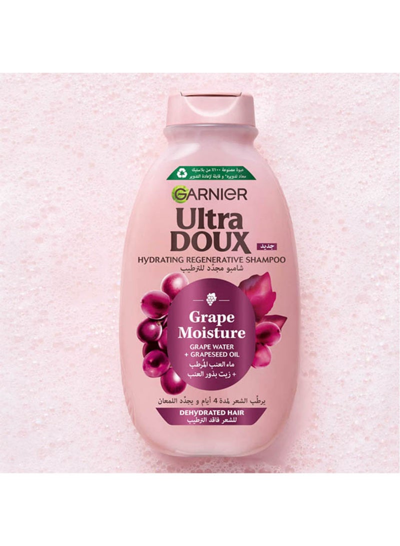 garnier Ultra Doux Grape Moisture - Hydrating Regenerative Shampoo for Dehydrated Hair - 600ml - Image 2